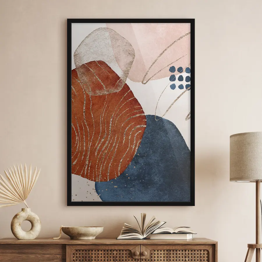 Fotobehang Abstracte vormen in aardetinten f35956