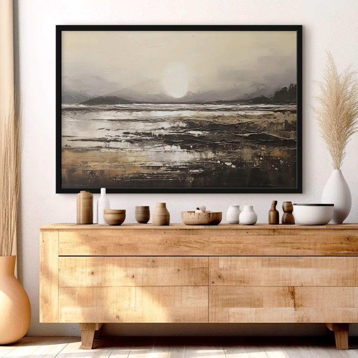 Affiche Coucher de soleil serein sur des eaux calmes f35912