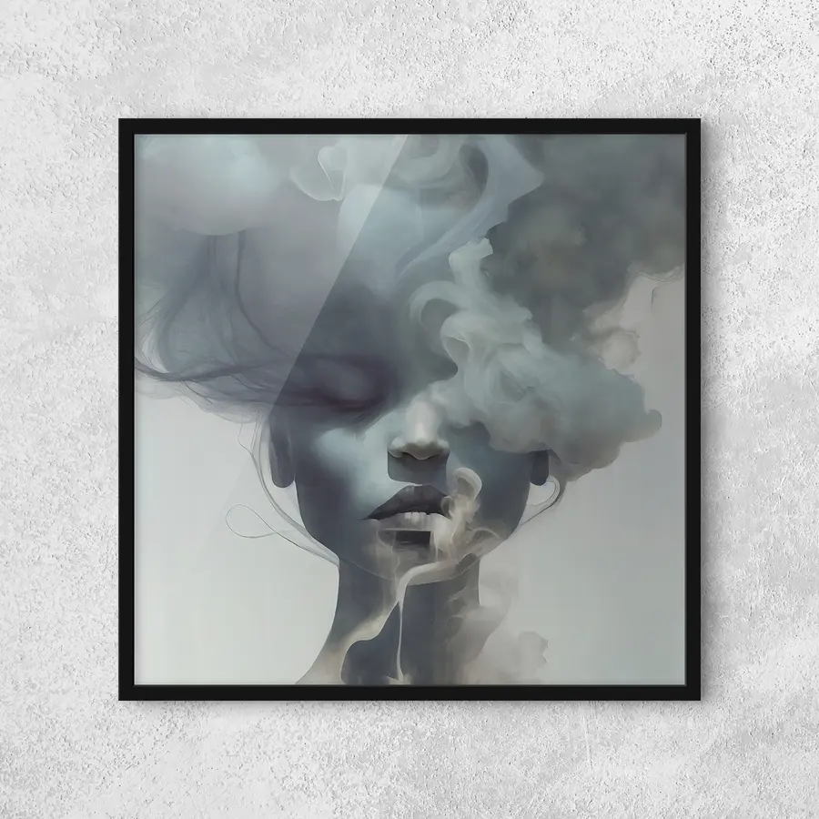 Fotobehang Het meisje en de grijze mist f35818