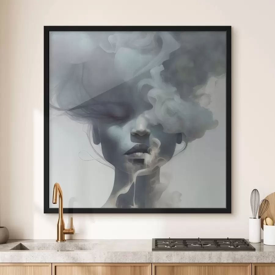  Schilderijen Het meisje en de grijze mist f35818