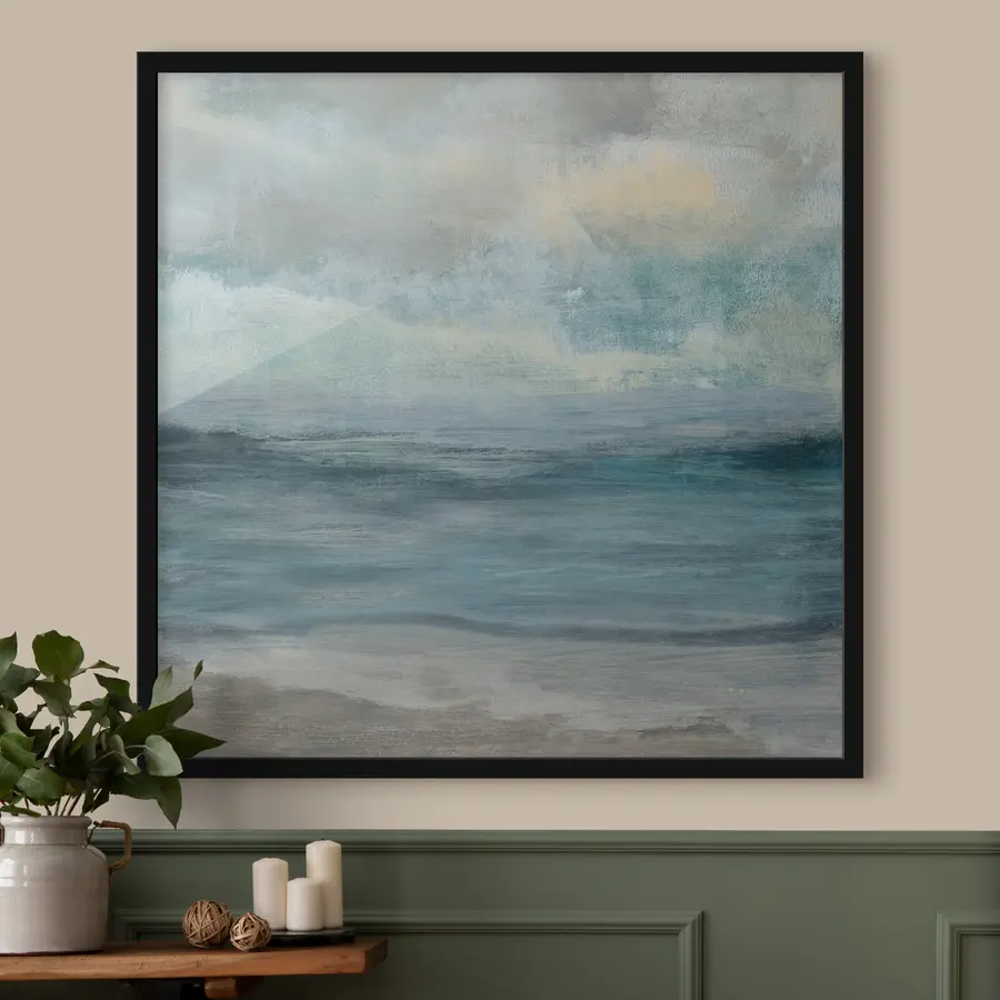  Peintures Vagues sereines sous un ciel nuageux f35720