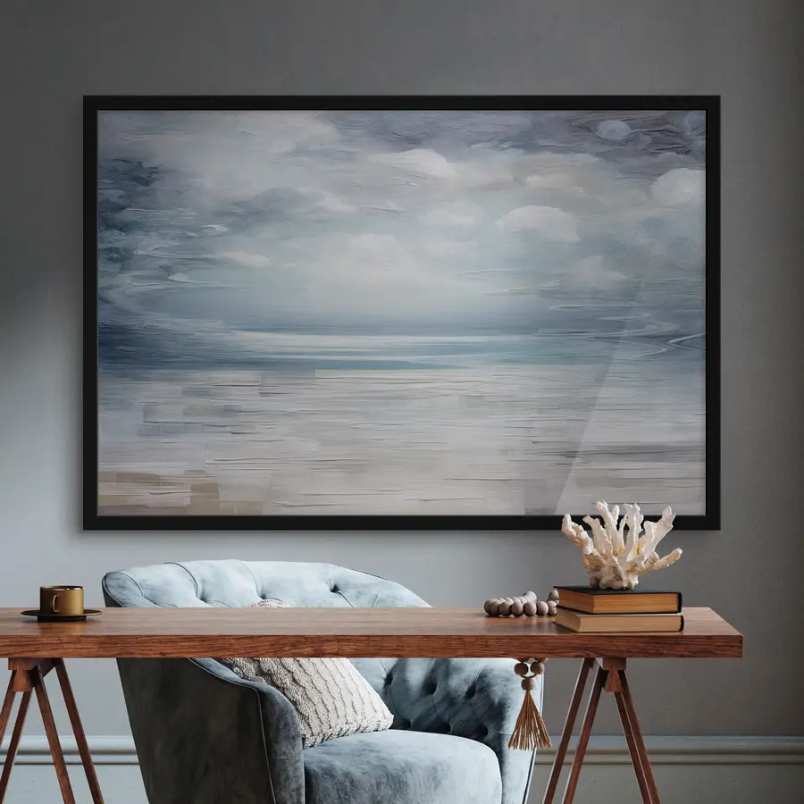 Fotobehang Rustig water onder een bewolkte hemel f35715