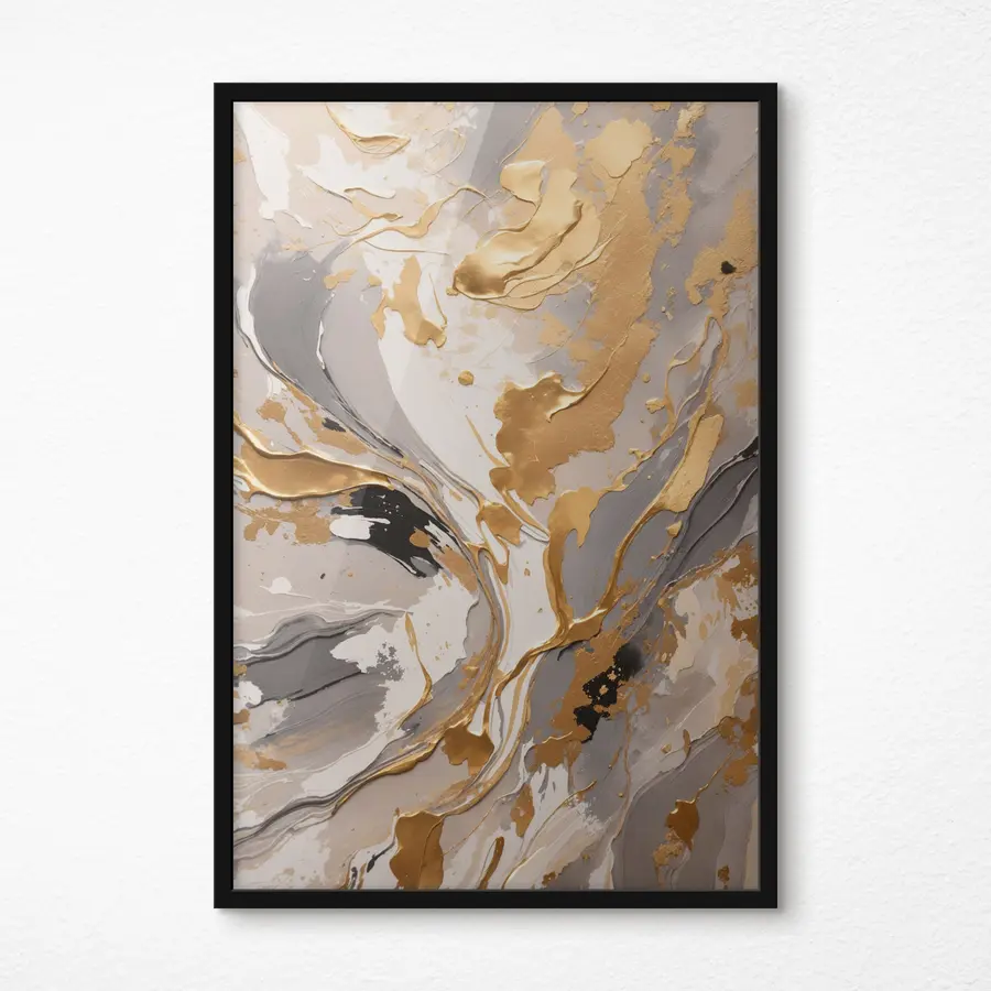 Fotobehang Abstract olieverfschilderij in wit en zwart f35656