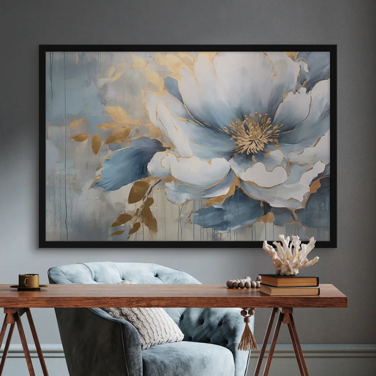 Affiche Fleur élégante aux couleurs apaisantes f35382