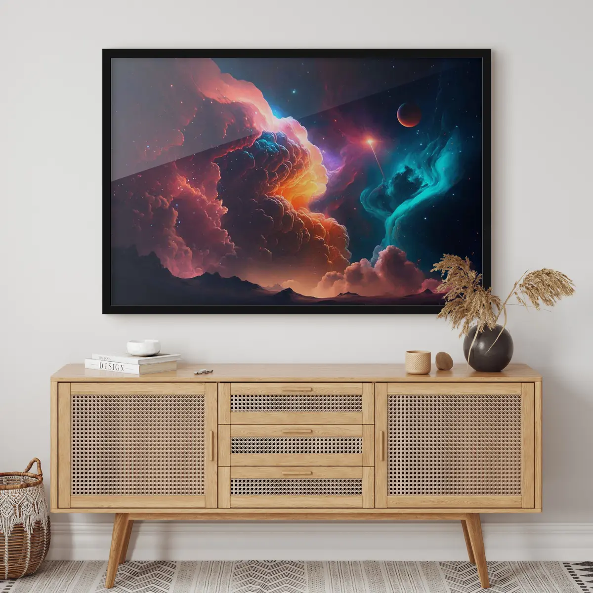 Poster Levendige kosmische wolken prikkelen de verbeelding f35331
