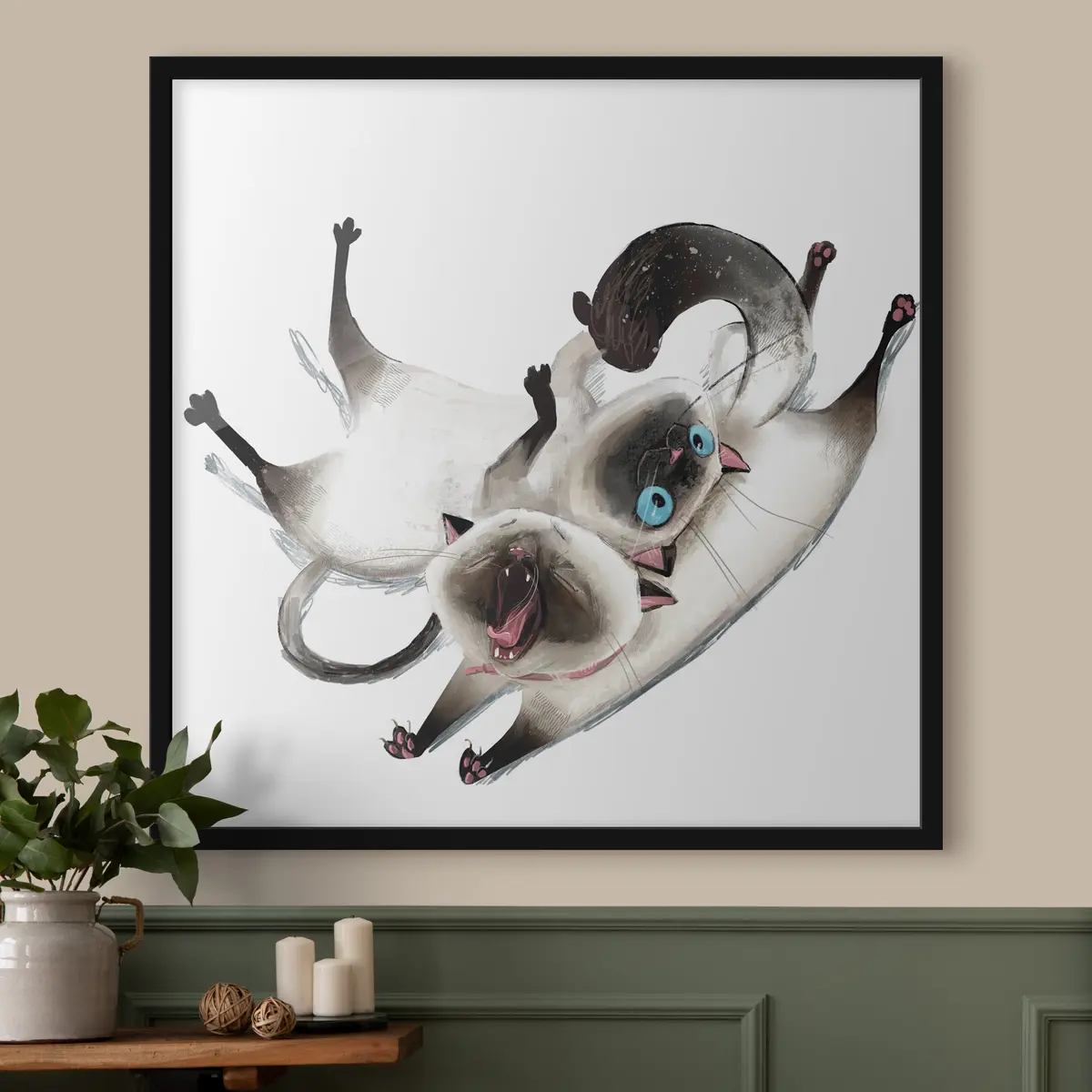 Poster Twee Siamese katten f34990