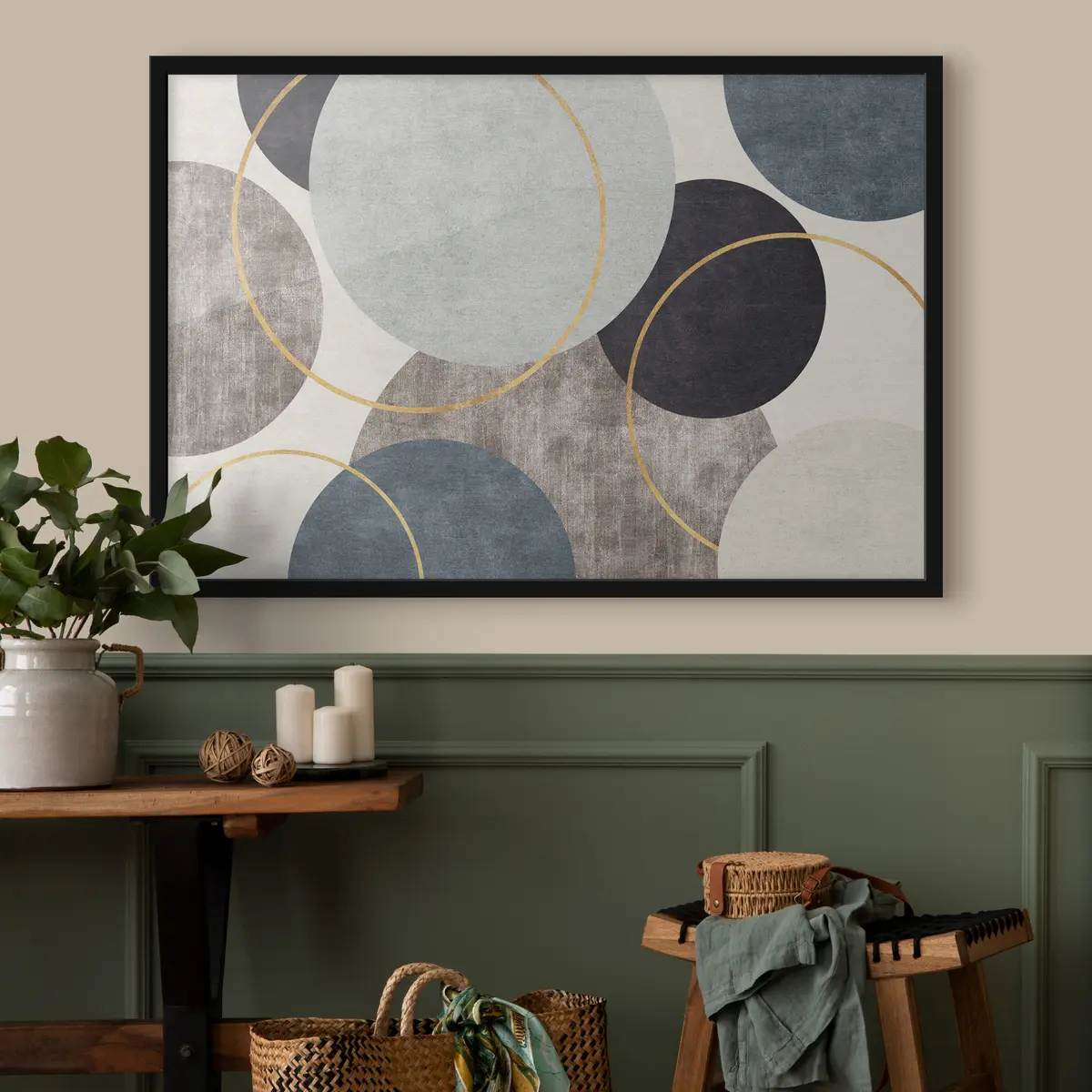 Affiche Cercles et lignes abstraits en harmonie f34791