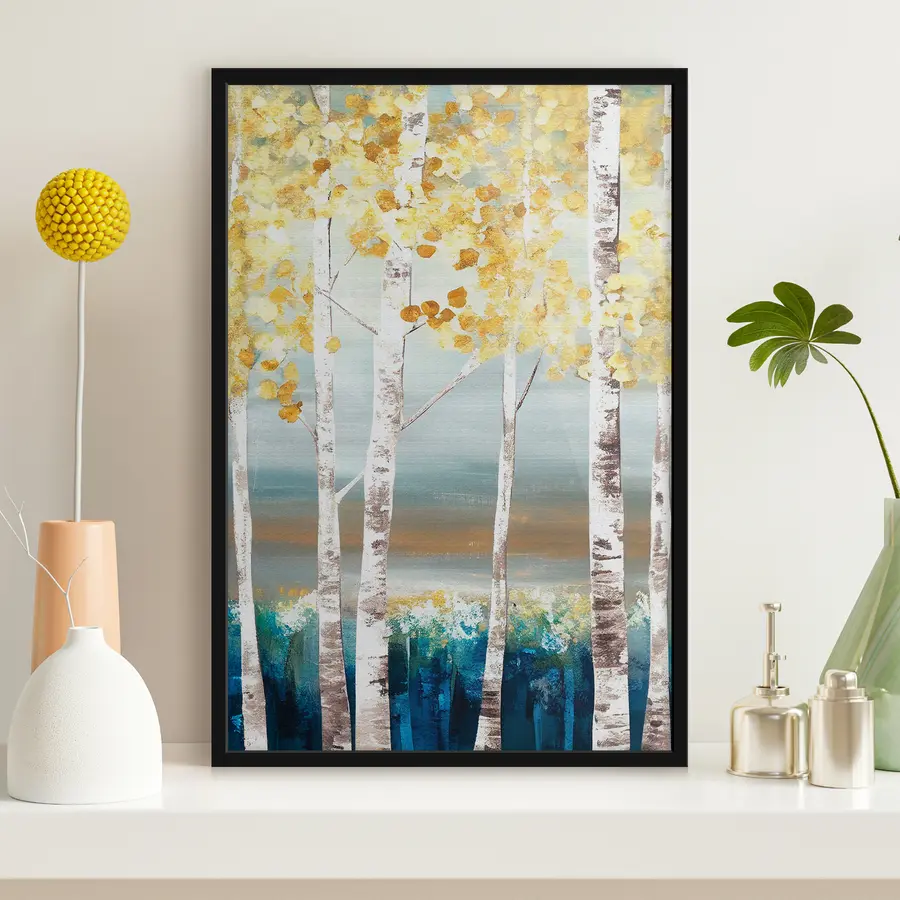 Fotobehang Herfstkleuren in een serene natuurscène f34602