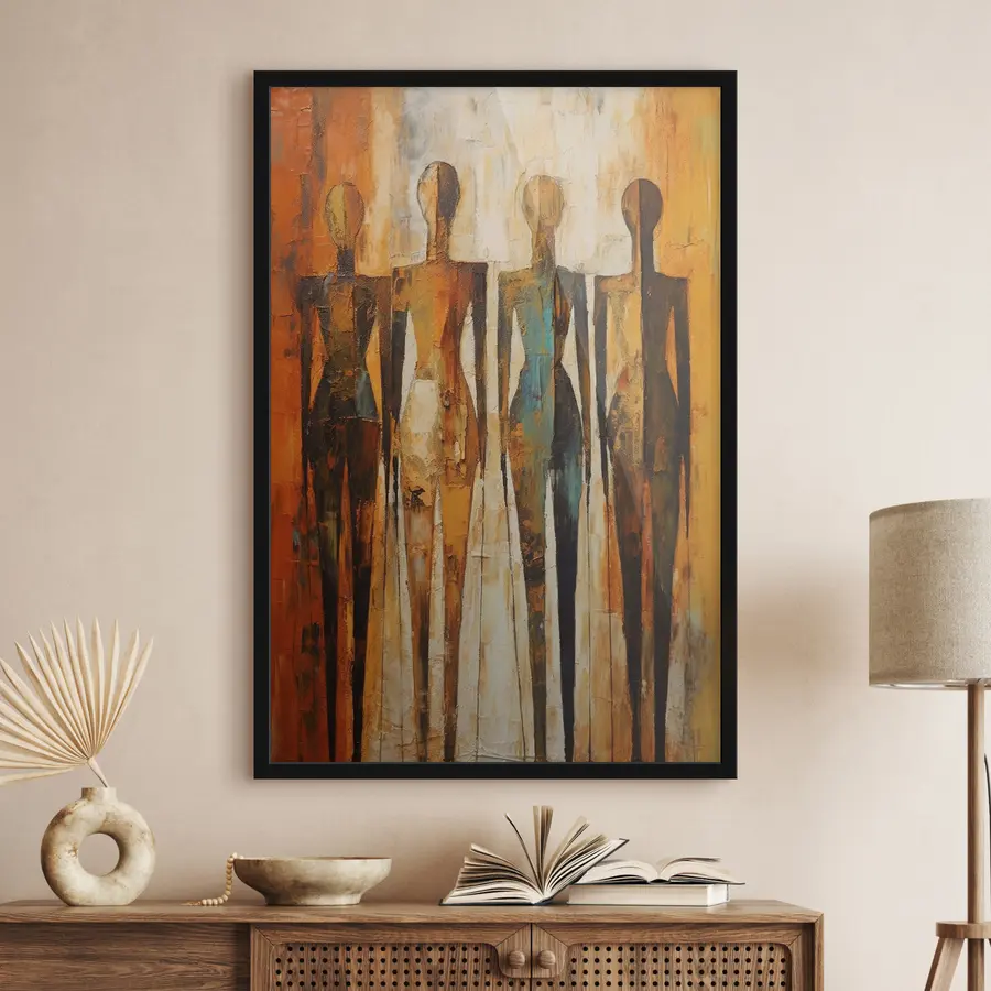 Papier peint photo Figures abstraites dans des tons chauds f33852