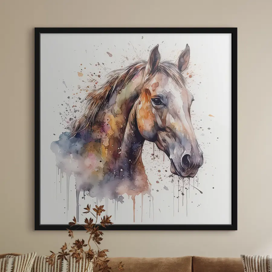 Fotobehang Een paard in aquarelstijl f32324
