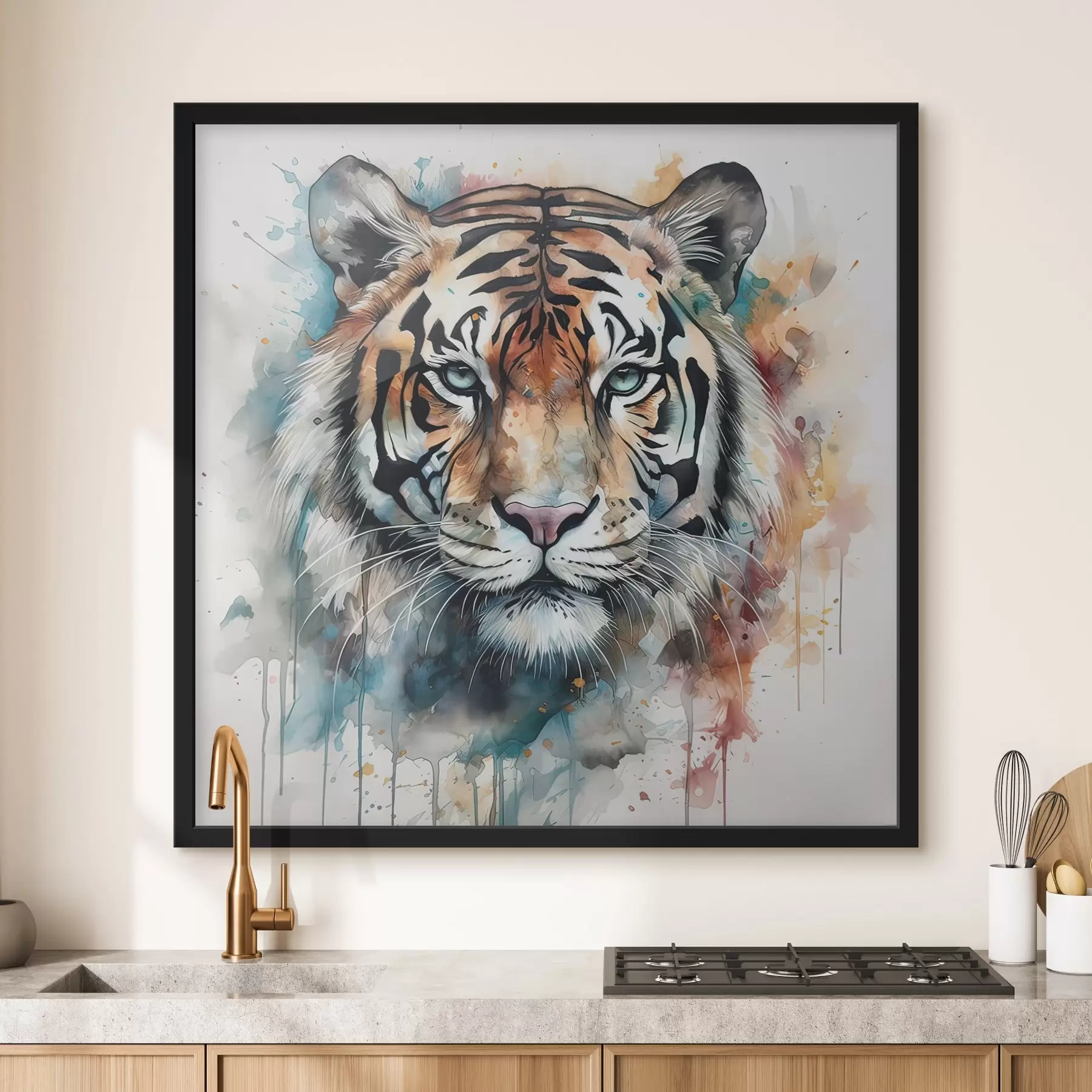  Peintures Tigre dans un style aquarelle f32302