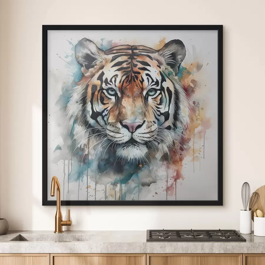 Papier peint photo Tigre dans un style aquarelle f32302