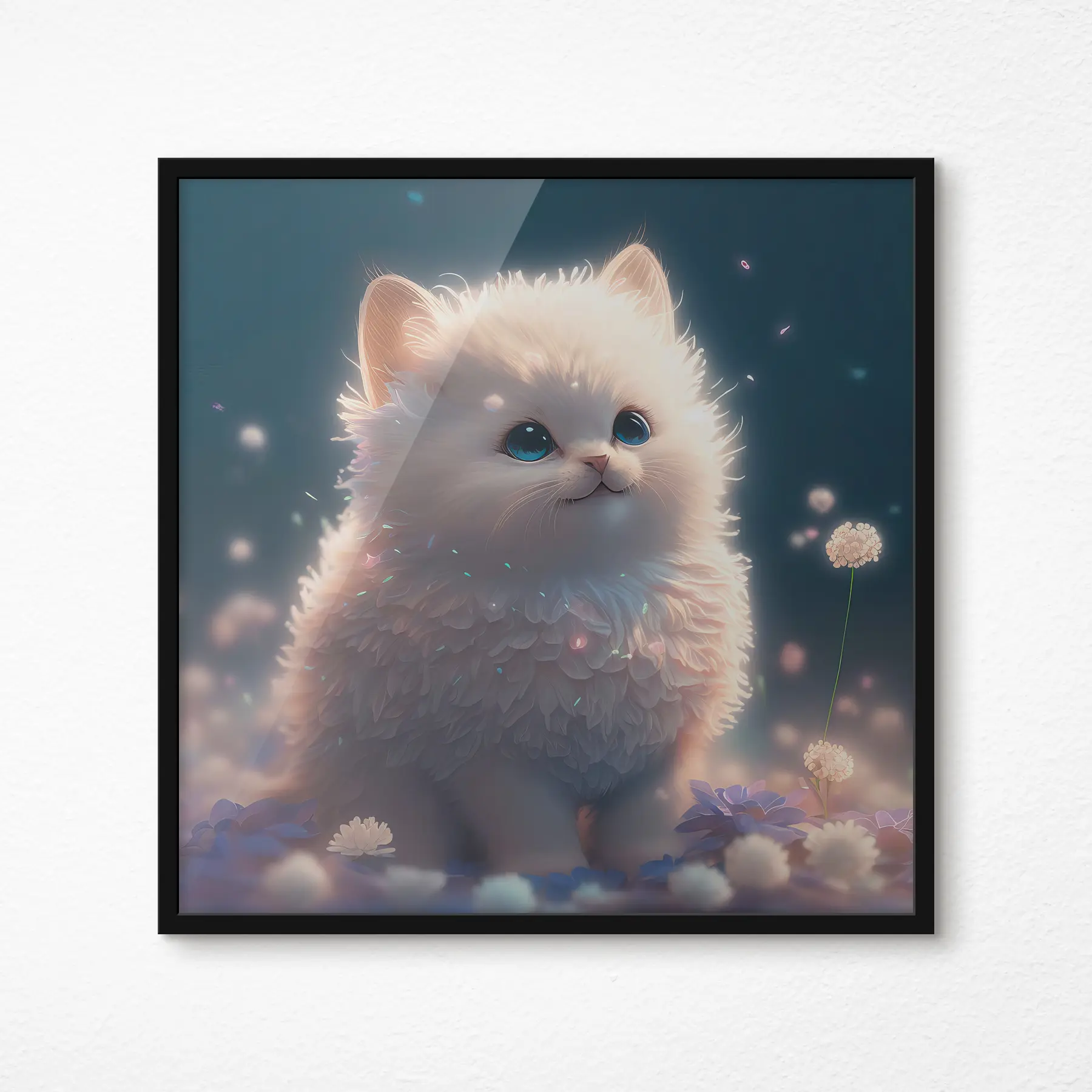 Fotobehang Pluizige metgezel in een dromerige tuin f31842