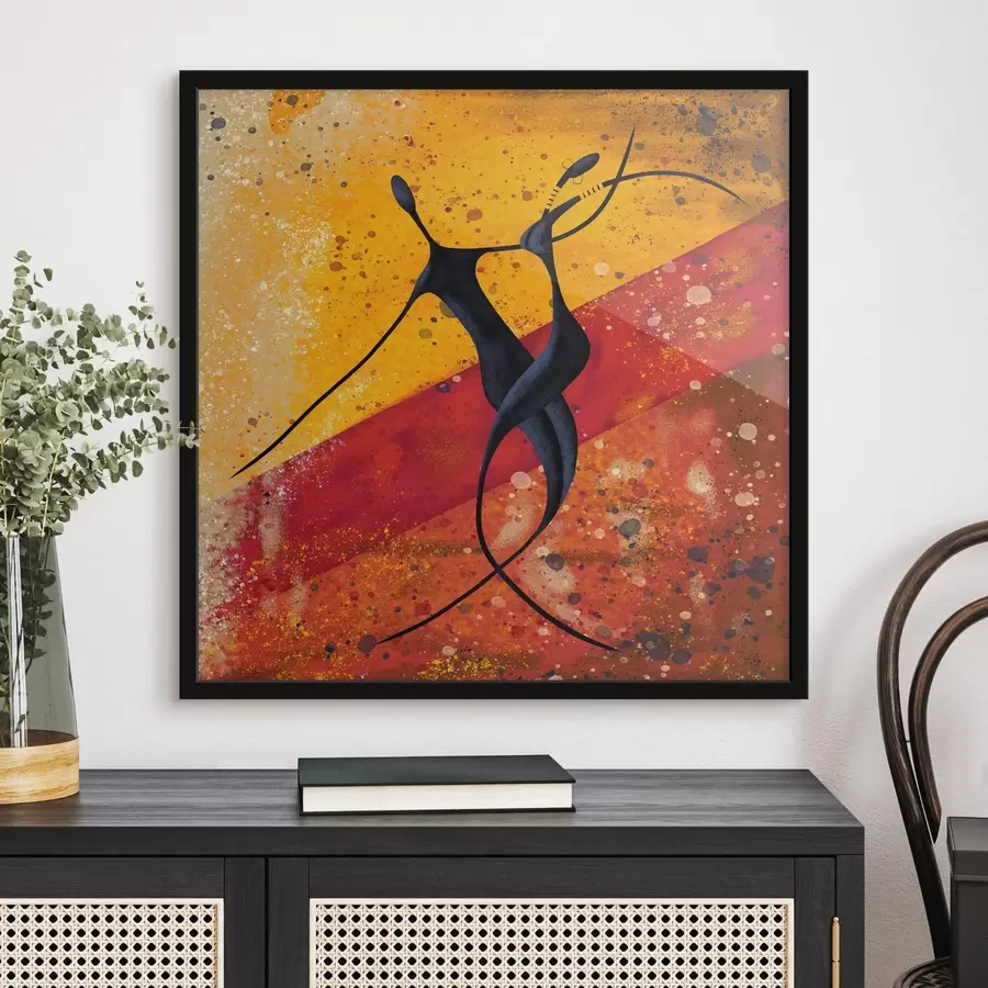 Fotobehang Afrikaanse stijl silhouetdans f28768