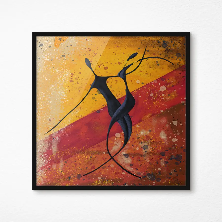  Schilderijen Afrikaanse stijl silhouetdans f28768