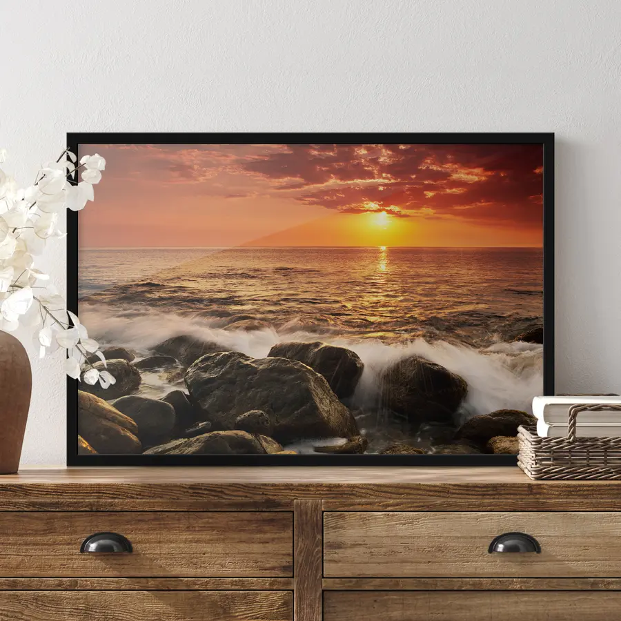 Fotobehang Zonsondergang schildert het canvas van de oceaan f19480