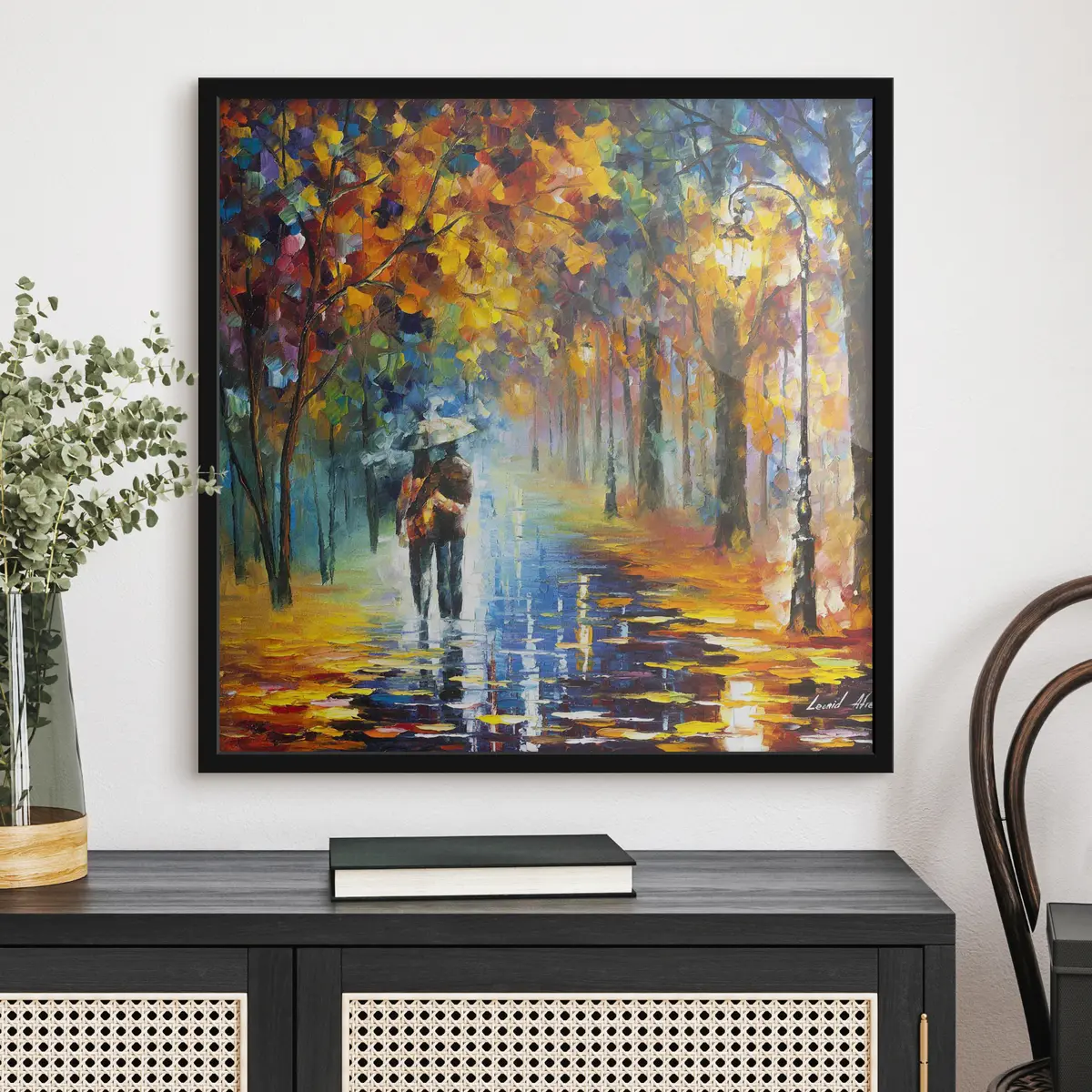 Affiche Promenade automnale sous le parapluie f15186