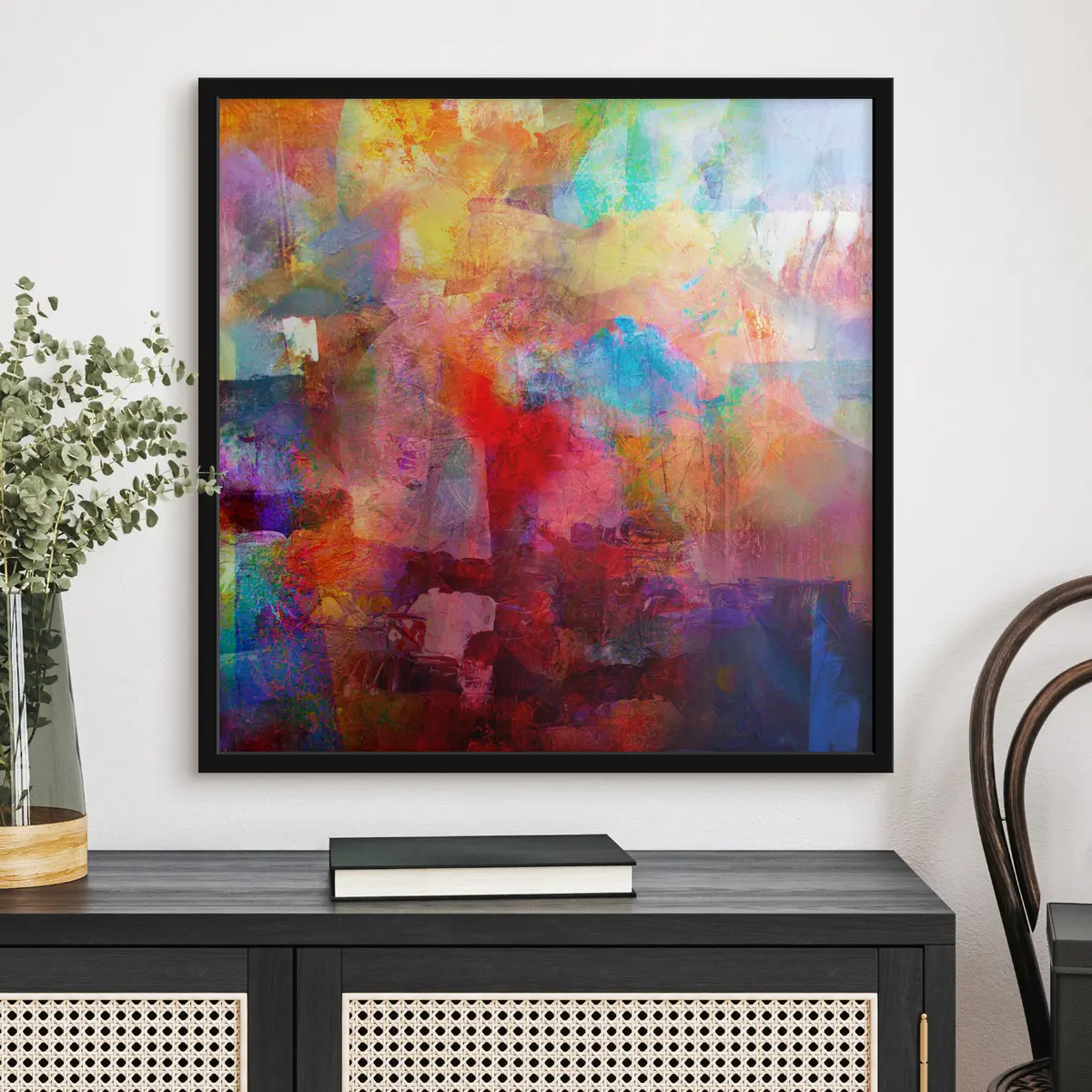 Poster Levendige kleuren in abstracte compositie f04344