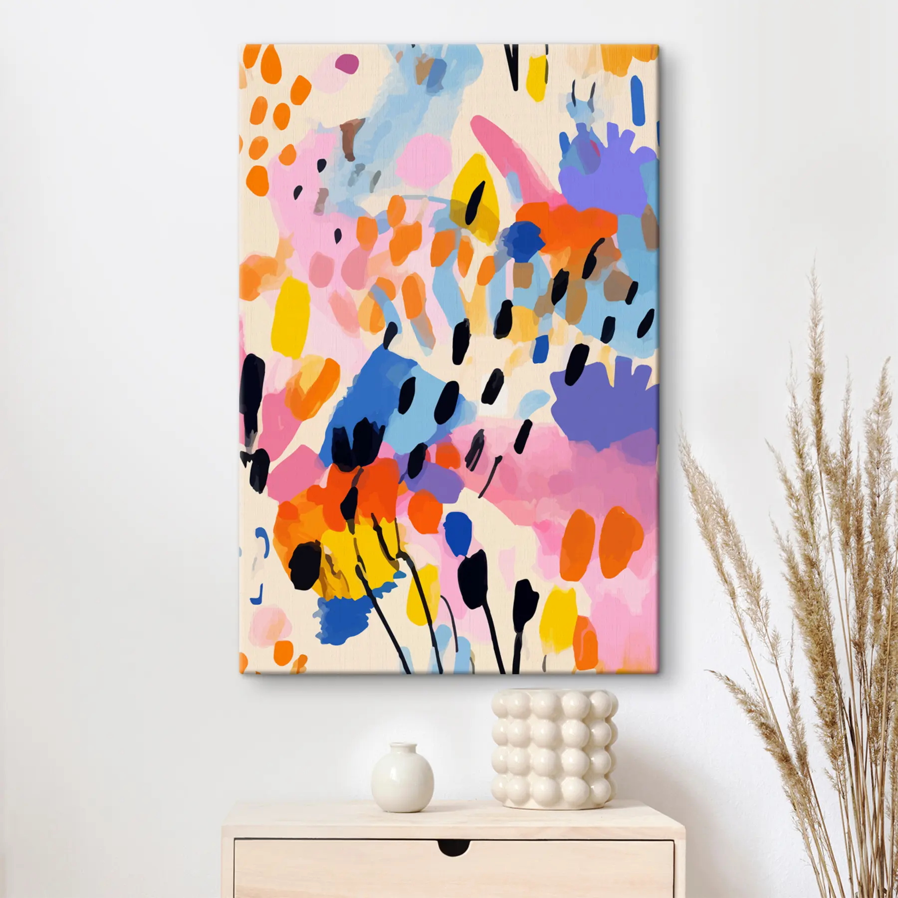  Peintures Des couleurs vives dans une abstraction ludique s36597