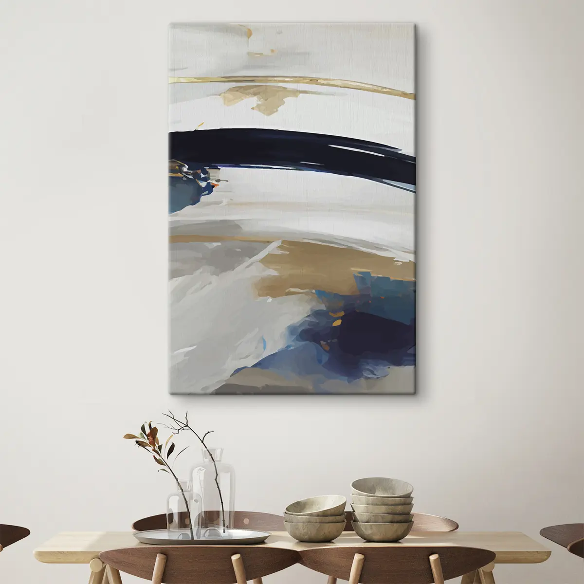  Schilderijen Abstracte golven in zachte kleuren s36620