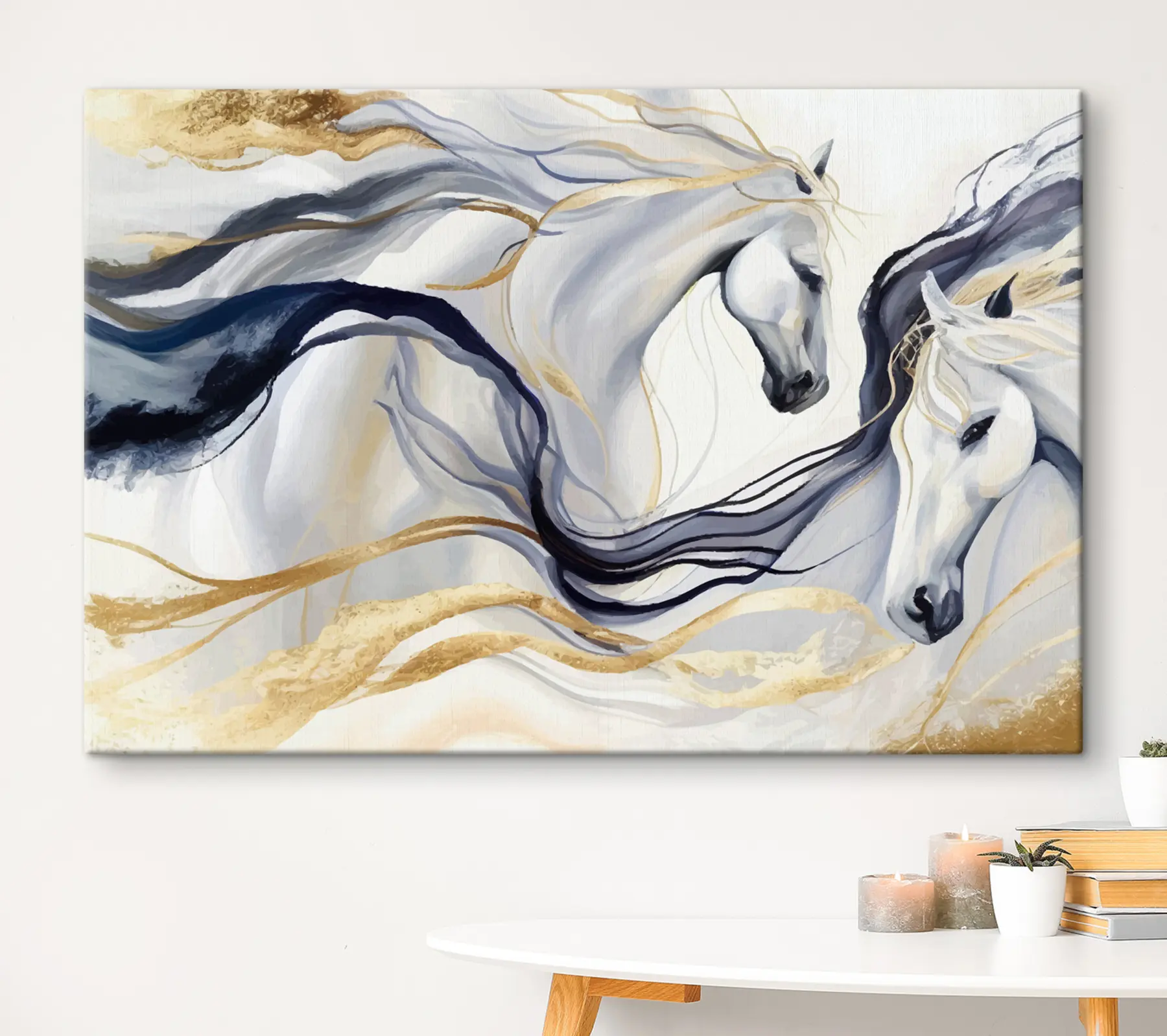  Peintures Paire de chevaux abstraits avec accents s36623