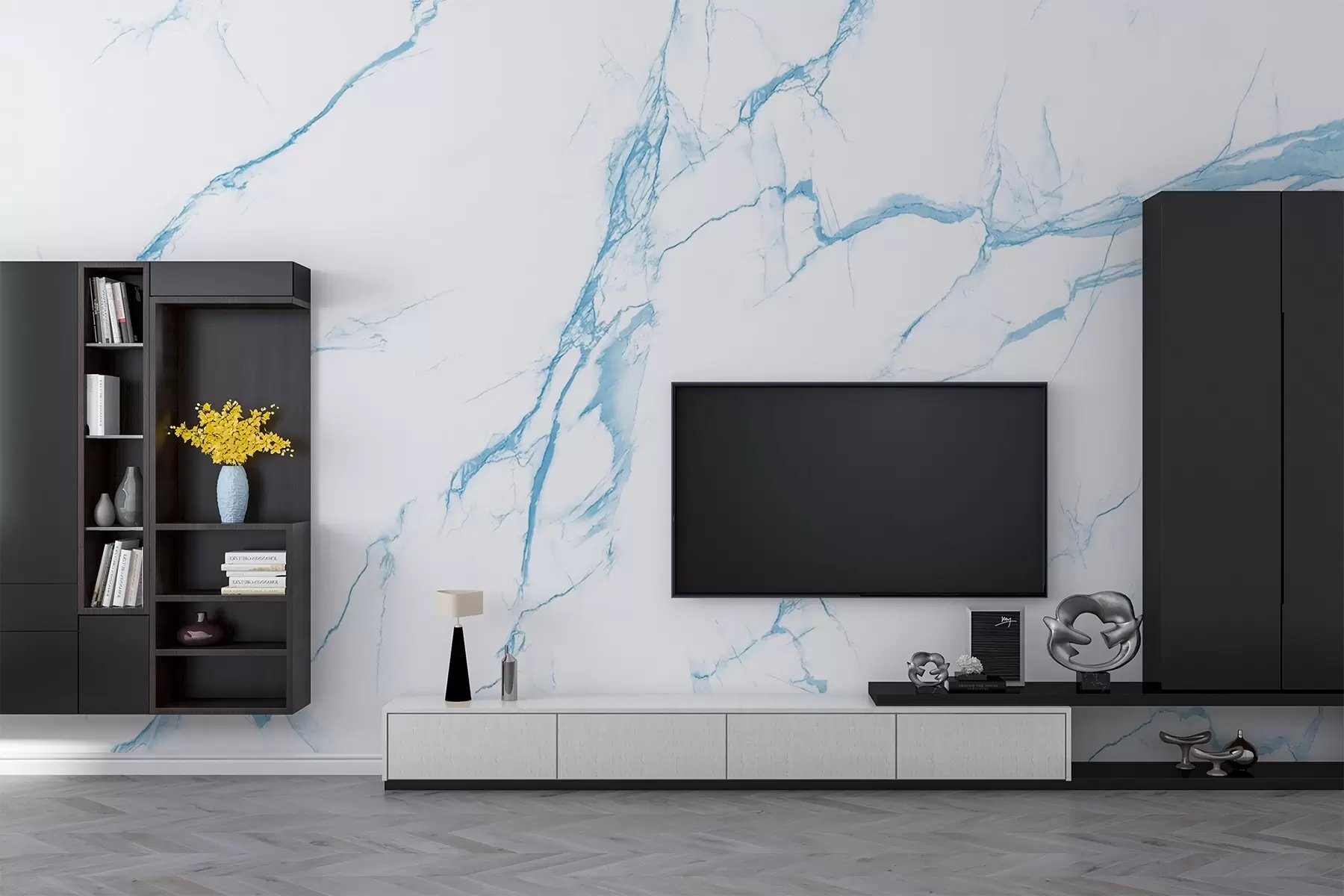 Fotobehang Blauwe strepen u42049v3