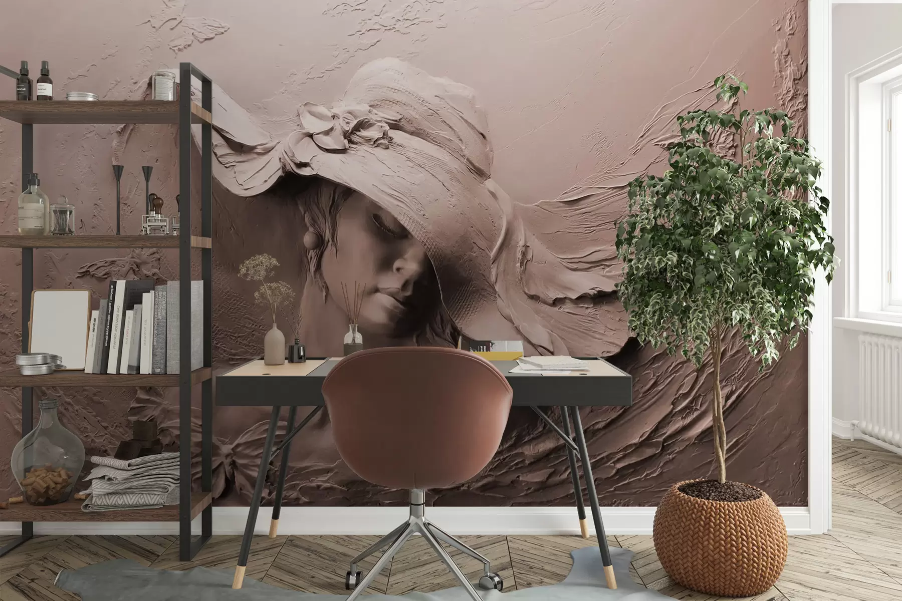 Papier peint photo Femme au chapeau 3D u62592v1