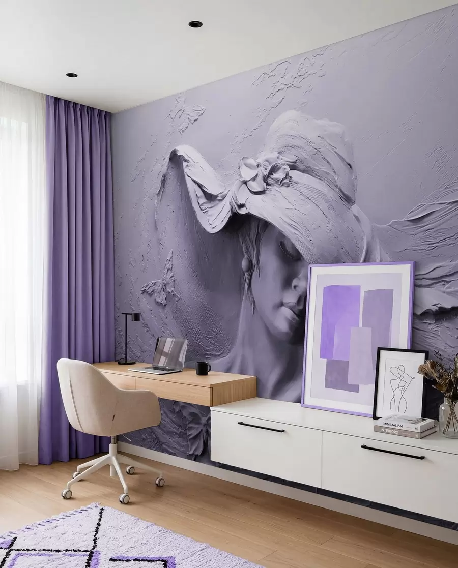 Fotobehang Vrouw met hoed 3D u62592v3