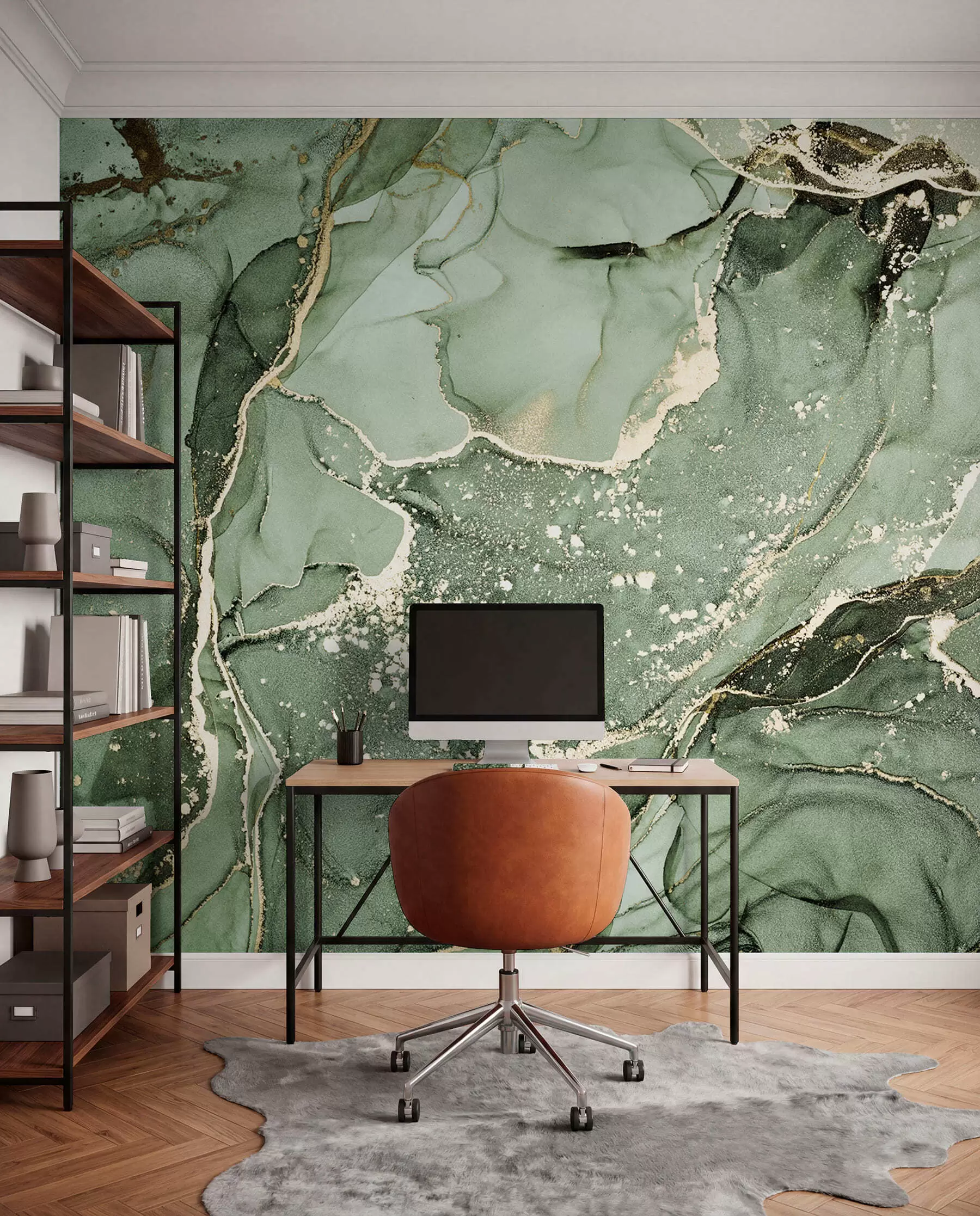 Fotobehang Groen marmer u93578v2