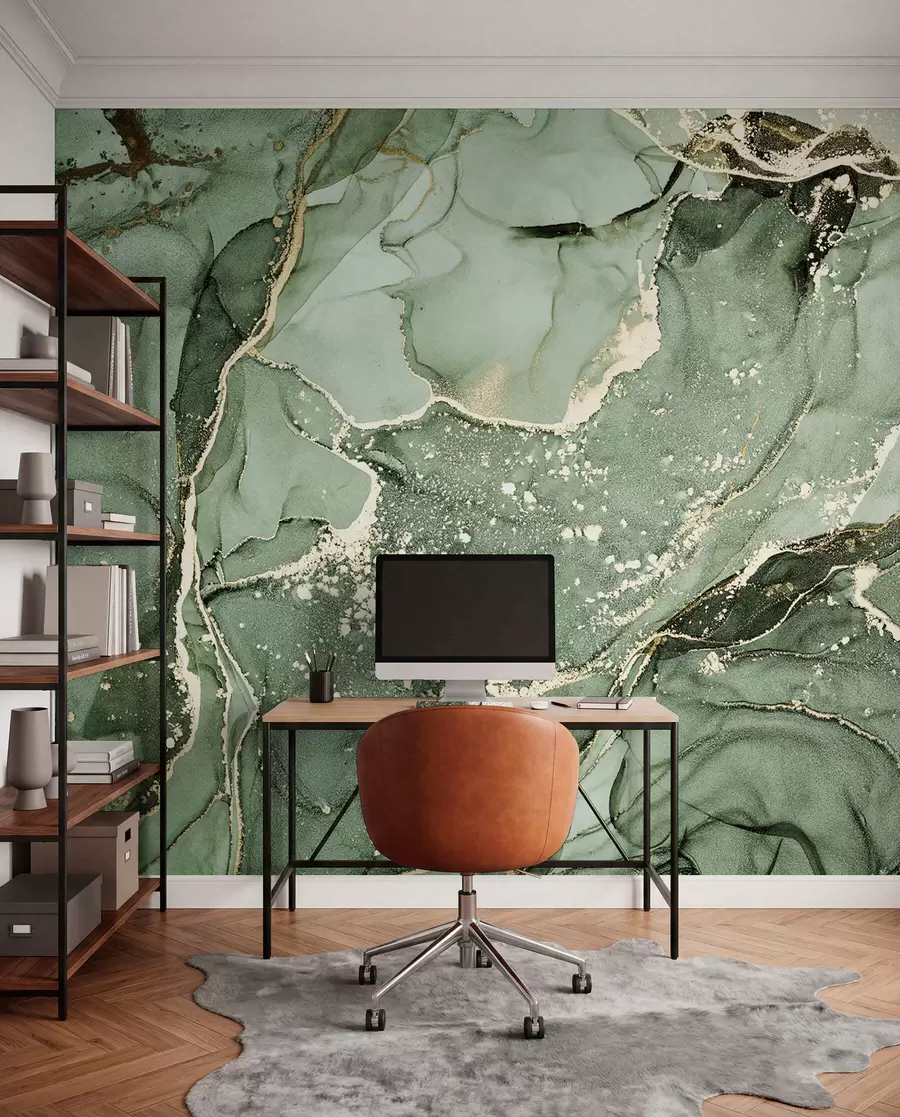 Fotobehang Groen marmer u93578v2
