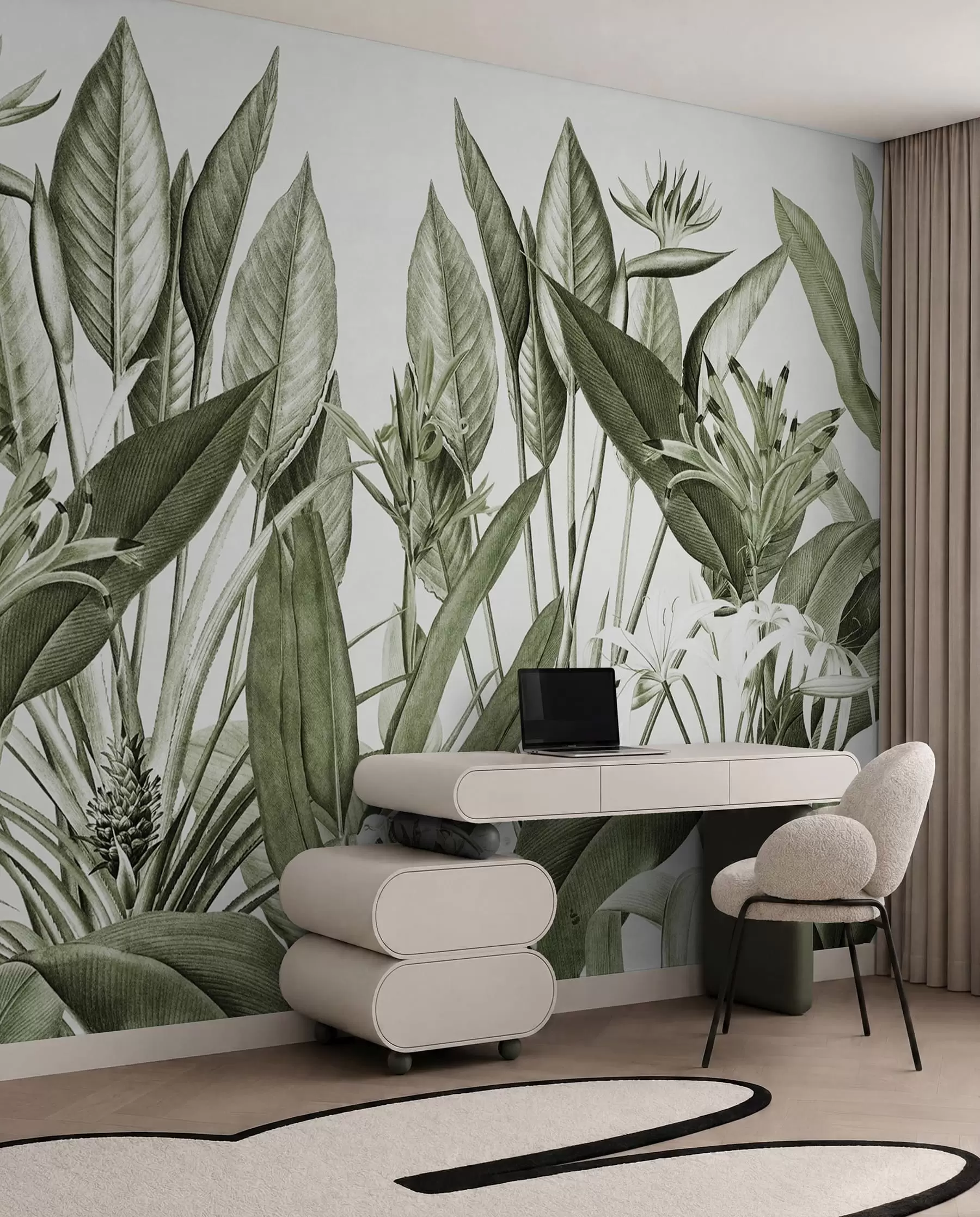 Fotobehang Tropische planten jungle groene kleur u96833v2