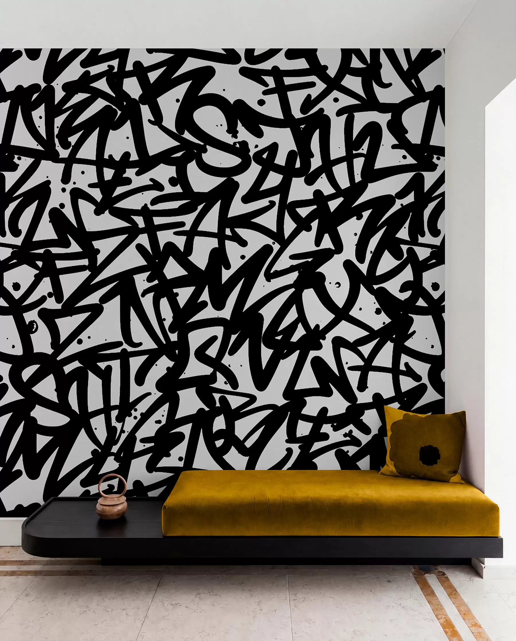 Fotobehang Graffiti Emoties: Zwart u99087v3