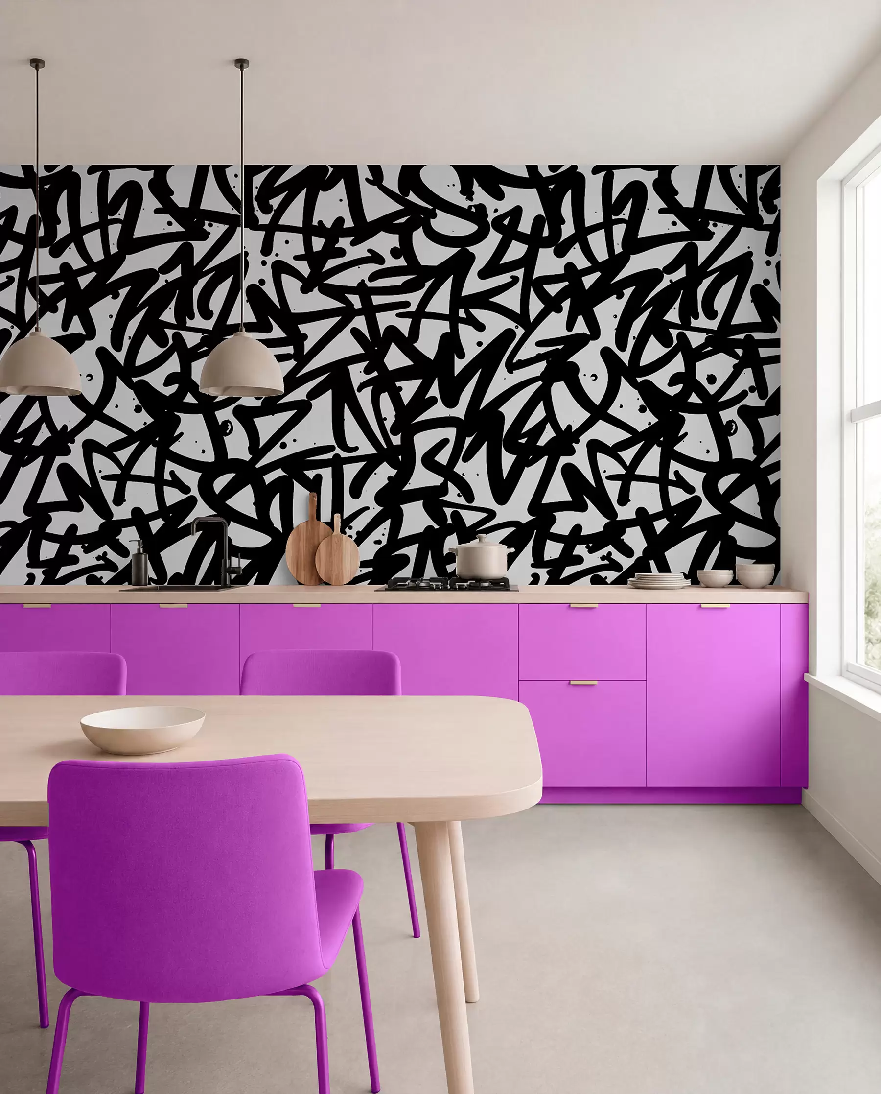 Papier peint photo Graffiti Emotions : Noir u99087v3