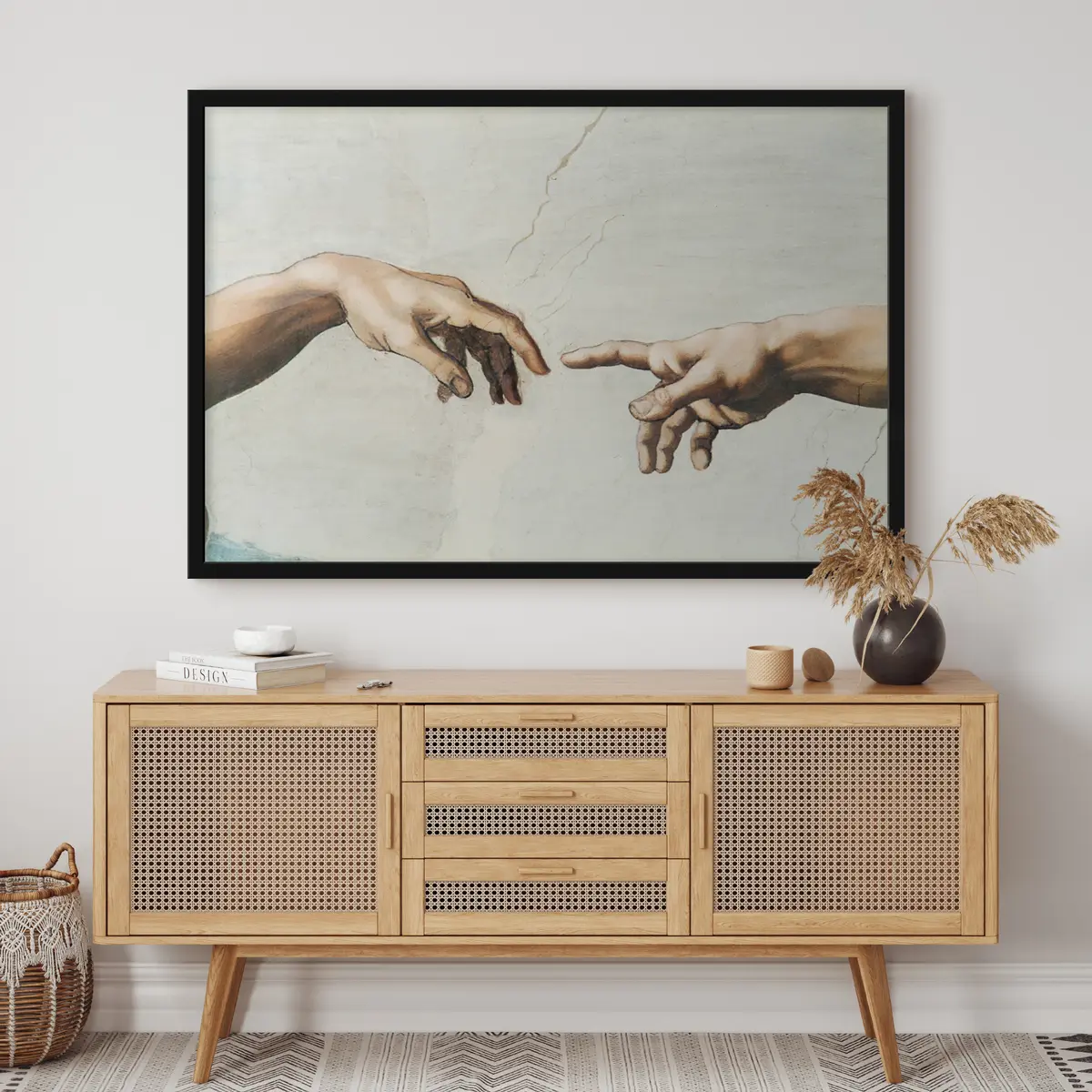 Poster Goddelijke verbinding via vingertoppen f11909