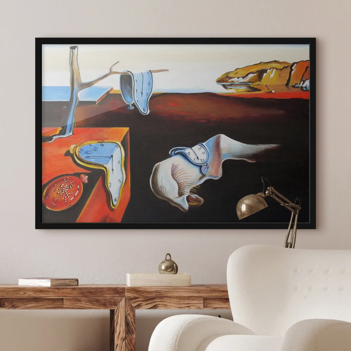 Affiche Paysage surréaliste de pièces d'horlogerie en fusion f16070