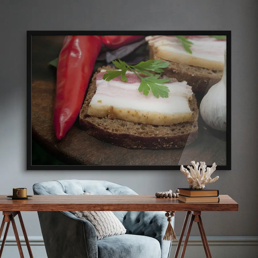 Fotobehang Hartige plak op stevig brood f27131