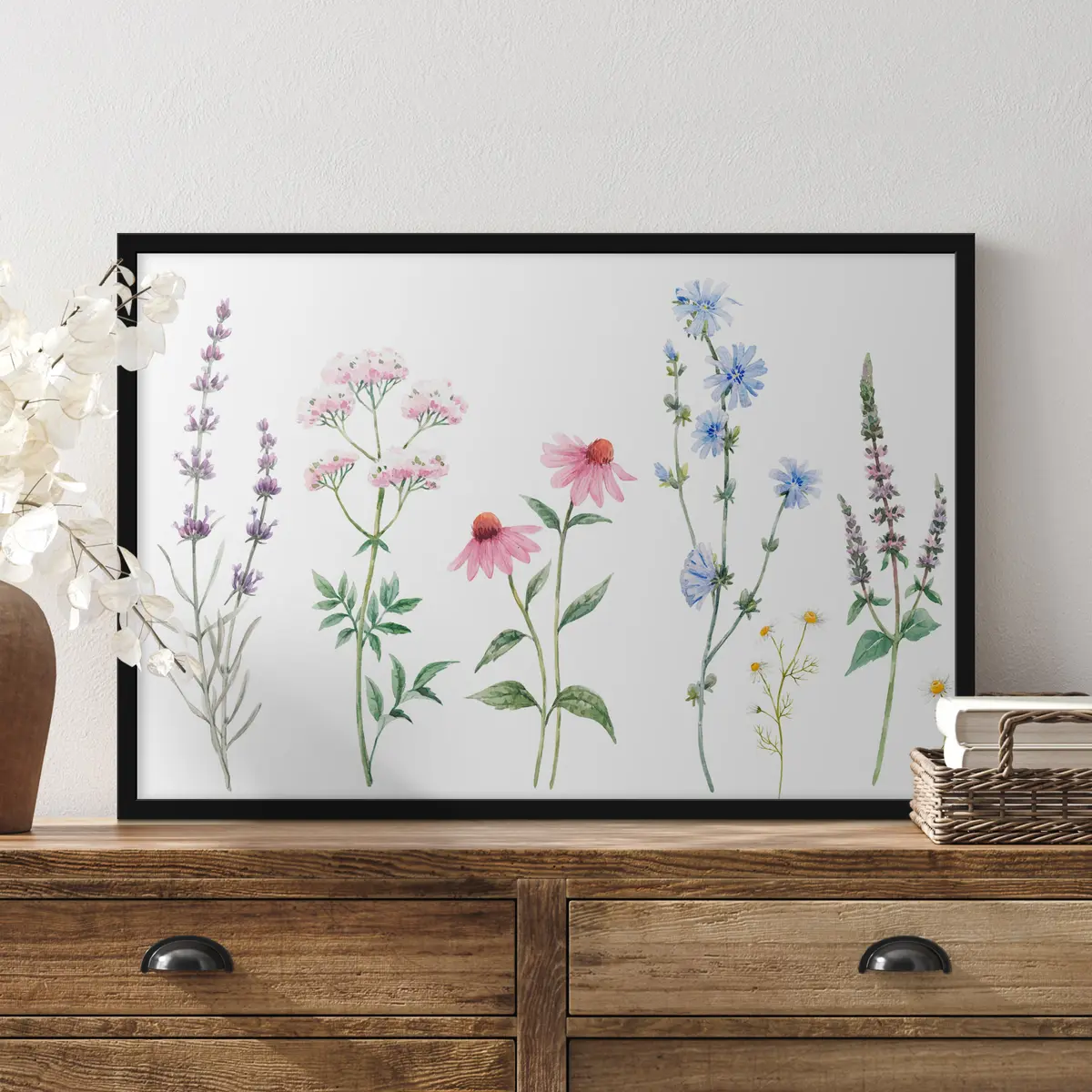 Affiche Fleurs délicates dans de douces teintes d'aquarelle f34064