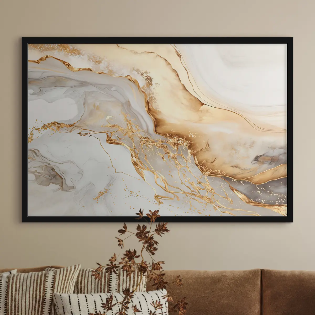 Affiche Blanc et beige f34129