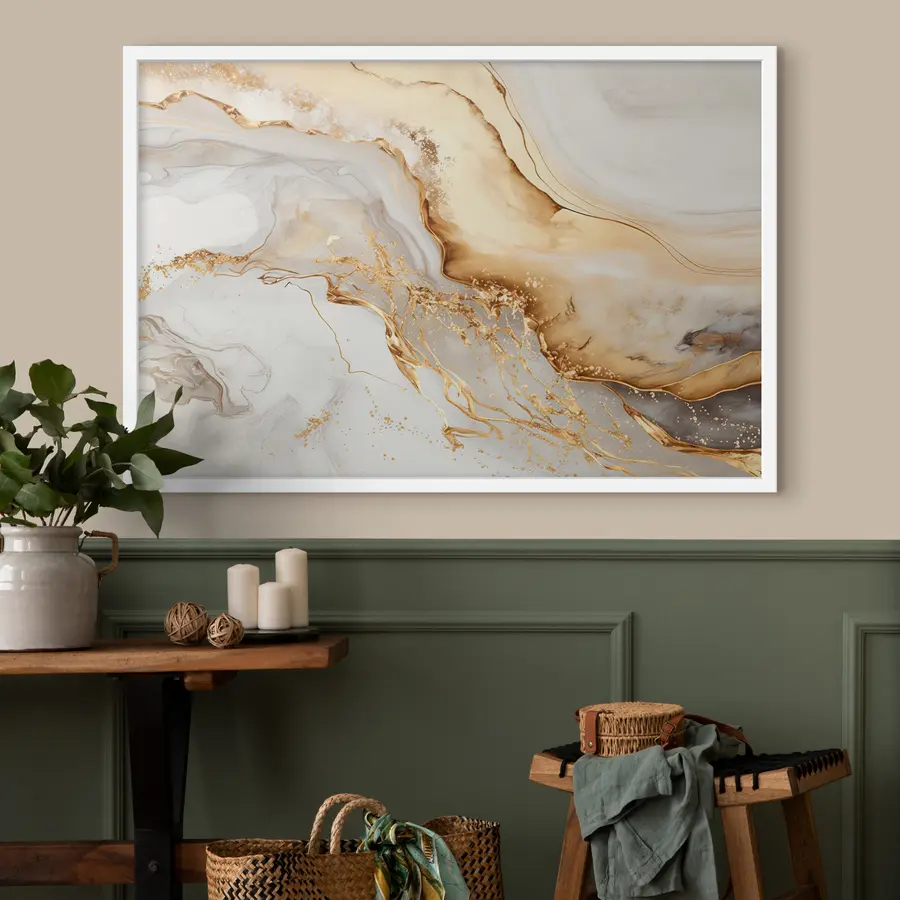 Papier peint photo Blanc et beige f34129