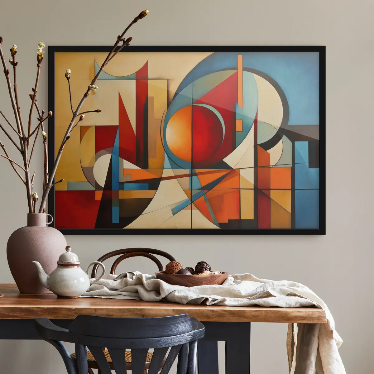 Poster Kleurrijke abstracte geometrische compositie f36302