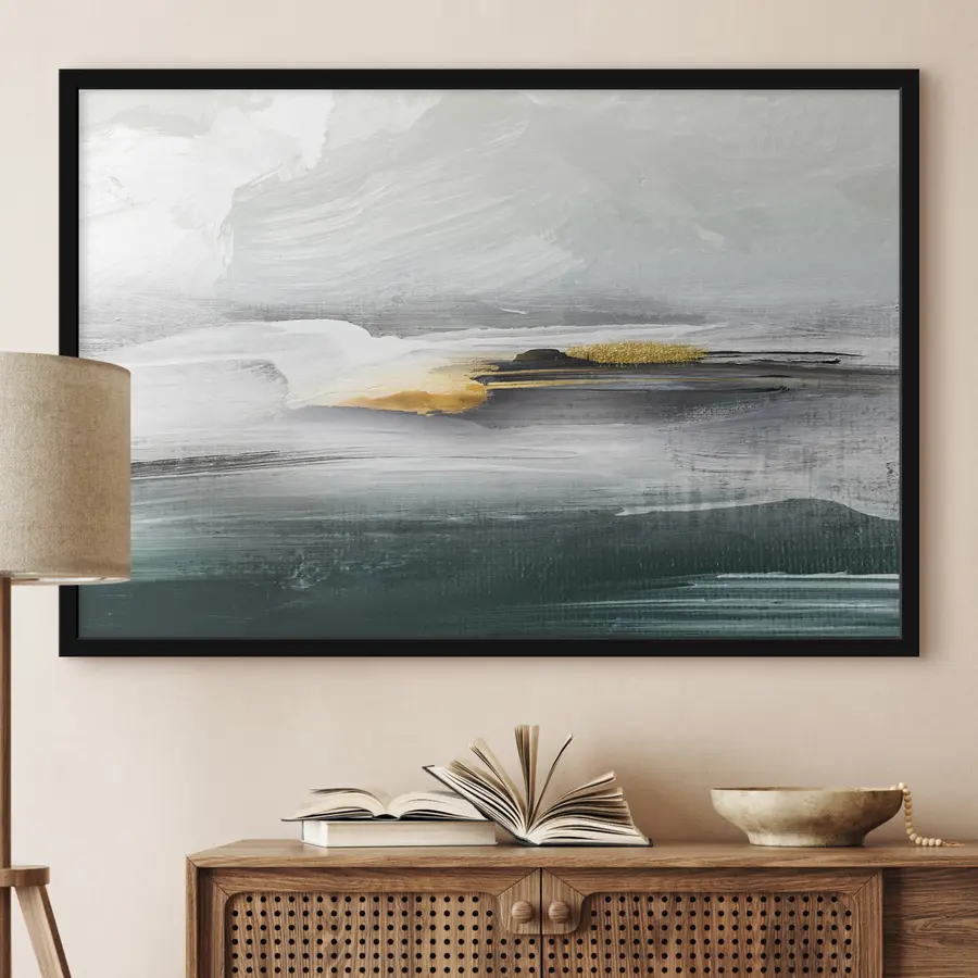 Fotobehang Elegant abstract landschap in zachte tinten f36303