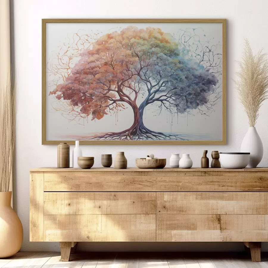 Papier peint photo Des arbres colorés en équilibre harmonieux f36444