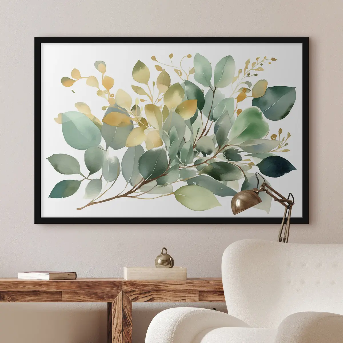 Affiche Une végétation luxuriante aux douces teintes aquarellées f36365