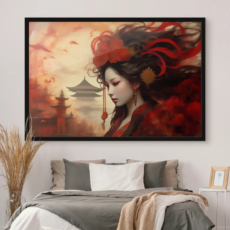 Papier peint photo Une beauté élégante dans un paysage vibrant f36808