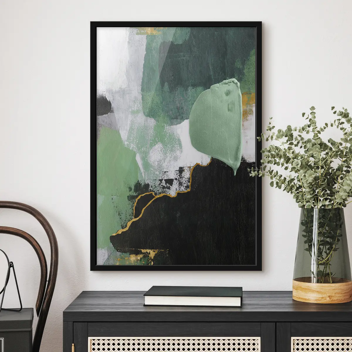 Poster Abstracte lagen van gemengde kleuren f03883