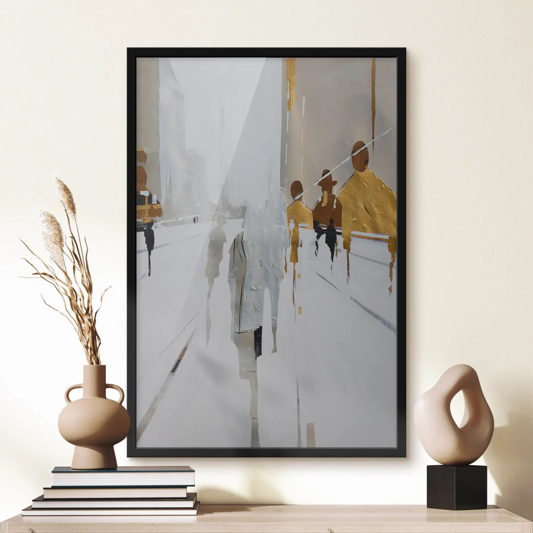 Papier peint photo Figures urbaines dans un paysage feutré f05079