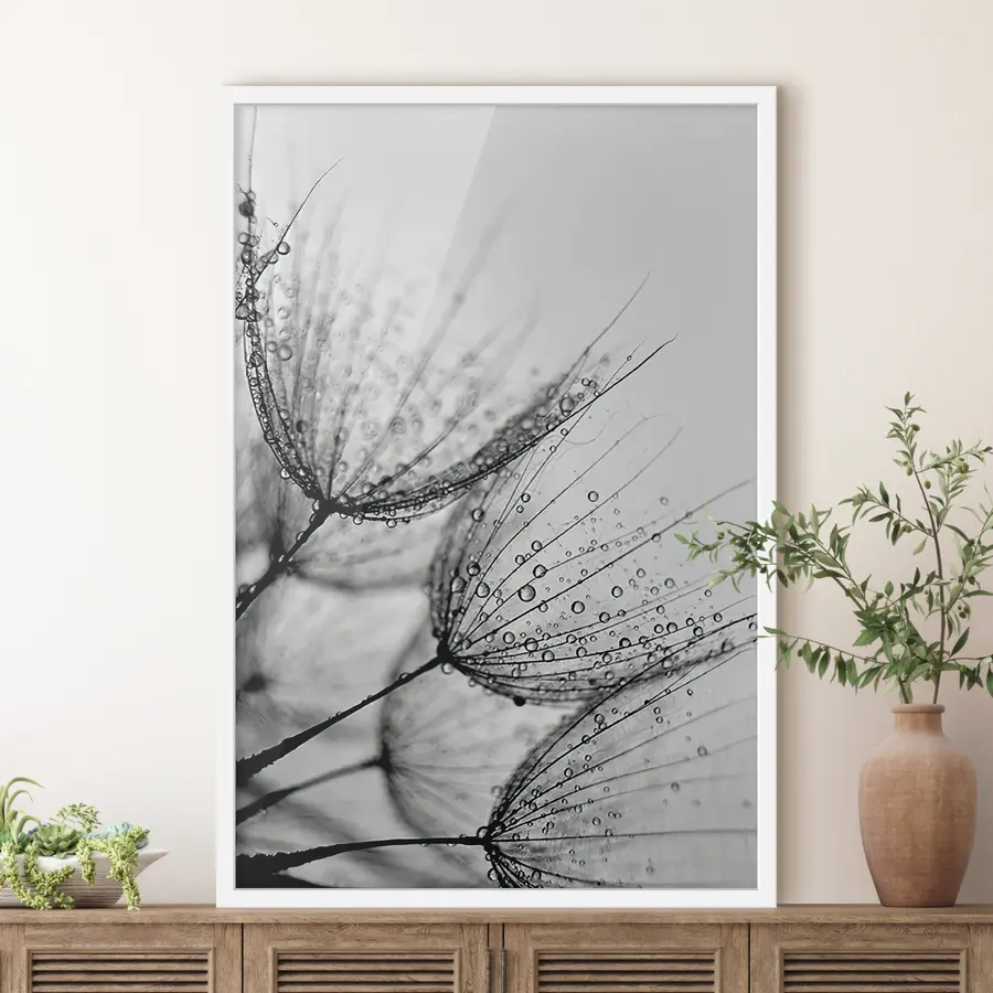 Papier peint photo Motifs délicats capturés dans des gouttelettes f20828