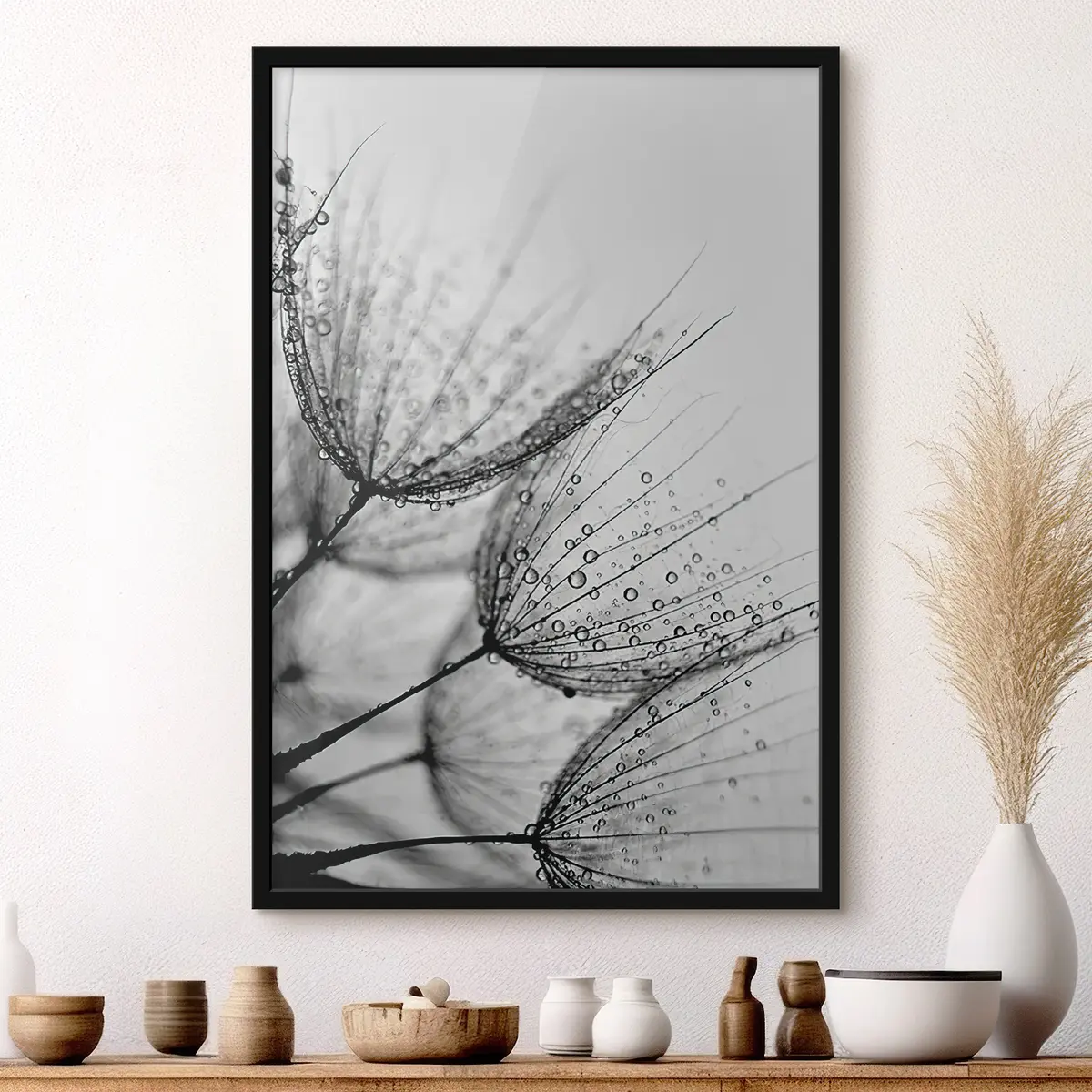 Affiche Motifs délicats capturés dans des gouttelettes f20828