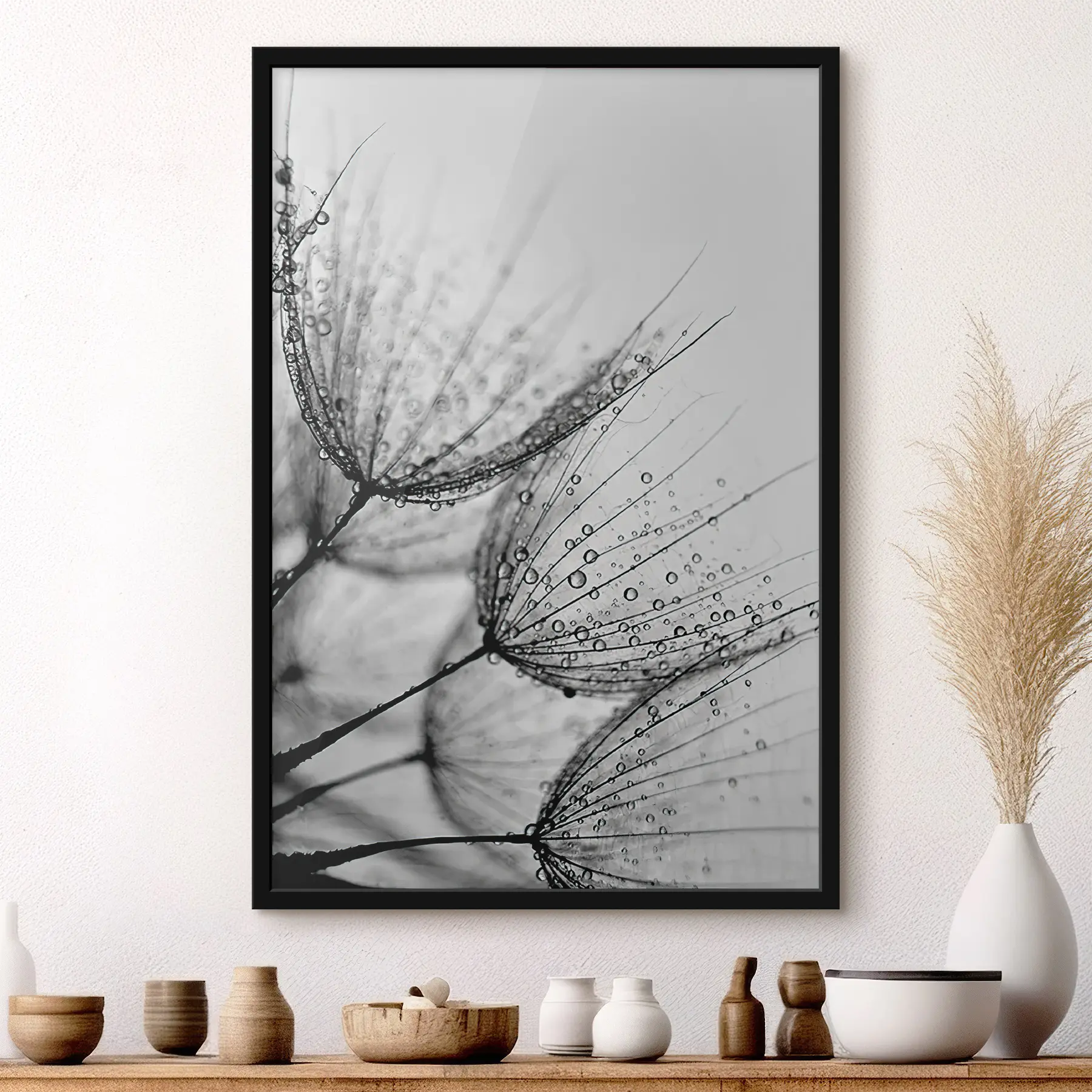 Fotobehang Delicate patronen gevangen in druppels f20828