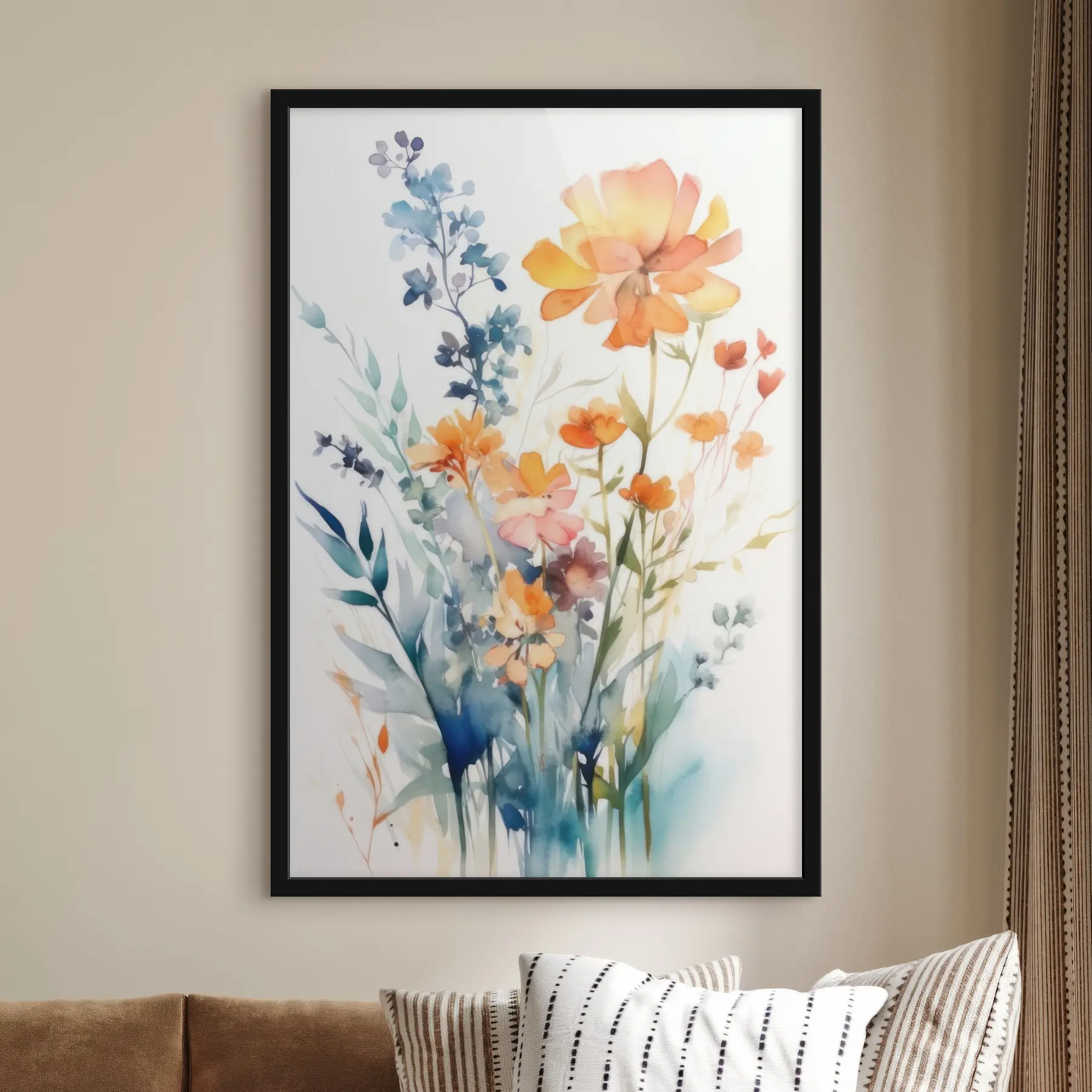 Papier peint photo Fleurs colorées aux teintes douces f33645